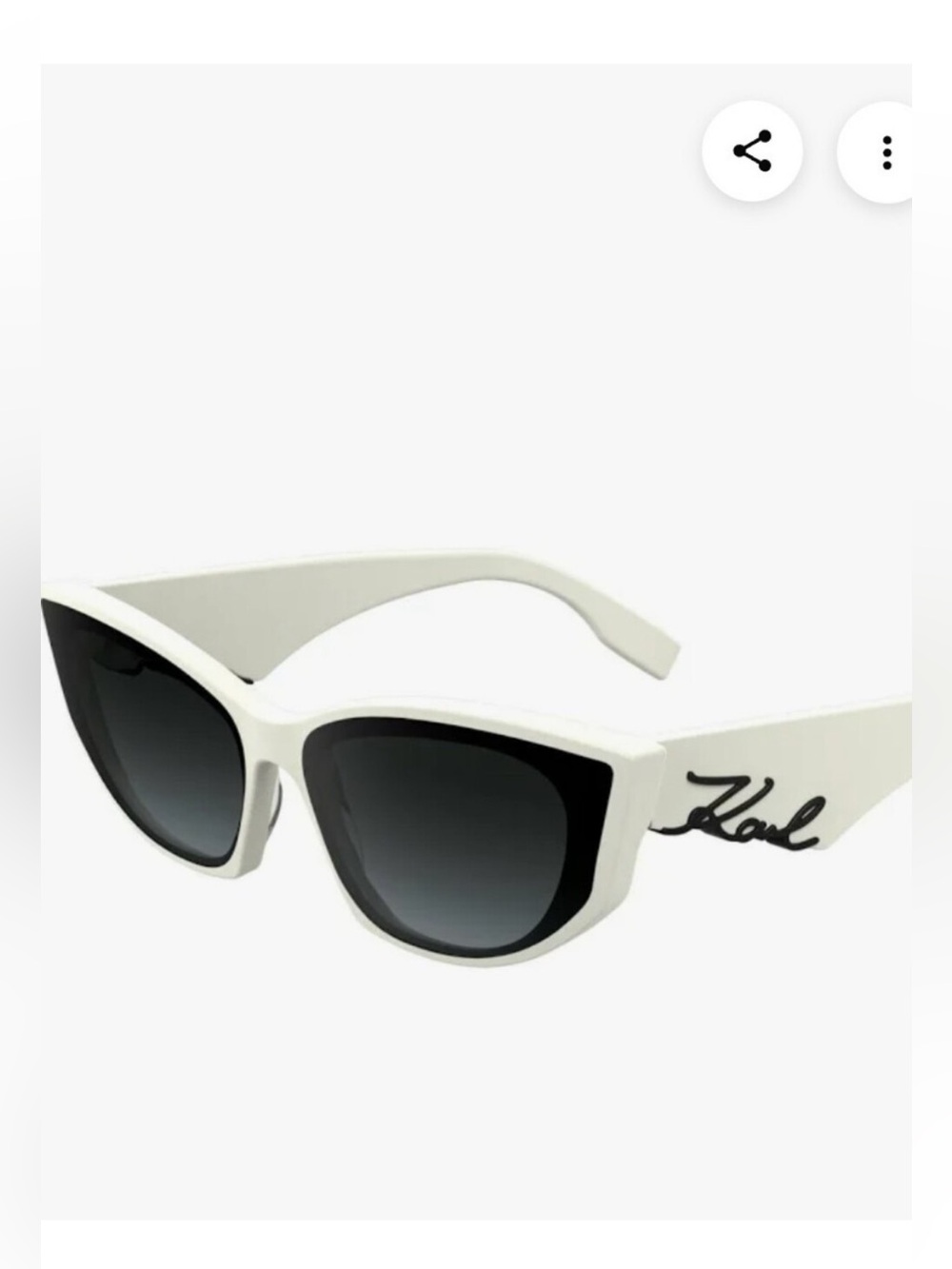 Karl Lagerfeld White Cat-Eye Sunglasses with Black Gradient Lenses